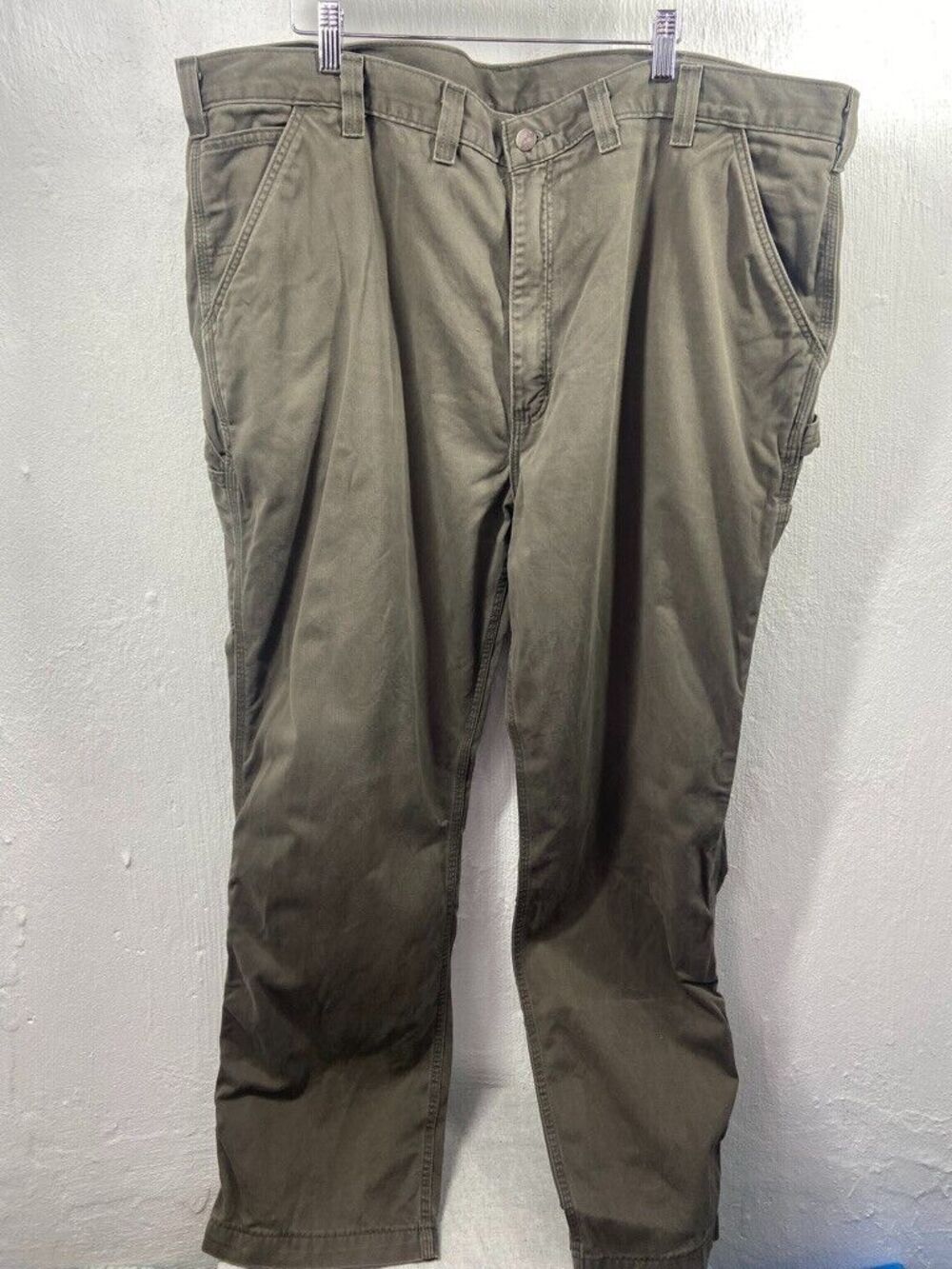 CARHARTT MENS 44 X 32 GREEN UTILITY PANTS CANVAS